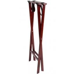 Red Brown Folding Wood Tray Stand, (32"/81cm)